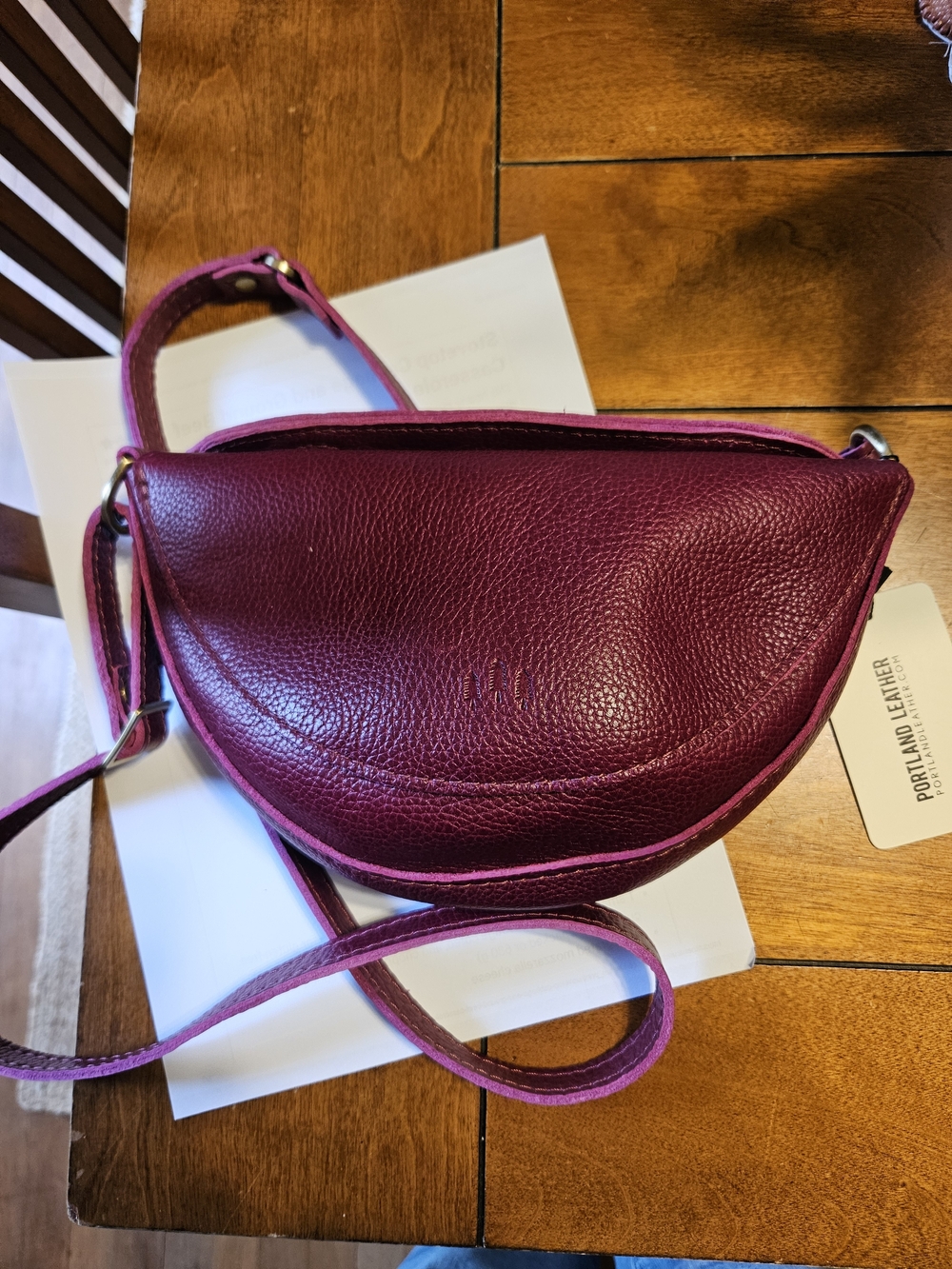 Portland Leather Orchid Small Leather Sling  Bag & Wallet Nwt